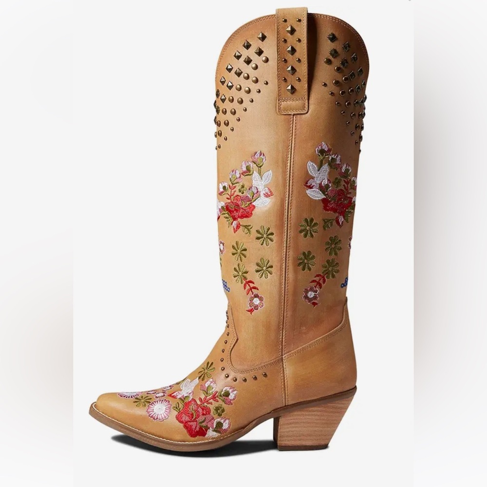 Brand new in box DINGO POPPY Anthropologie  brown cowboy boots 7.5 western